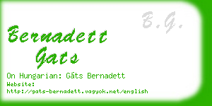 bernadett gats business card
